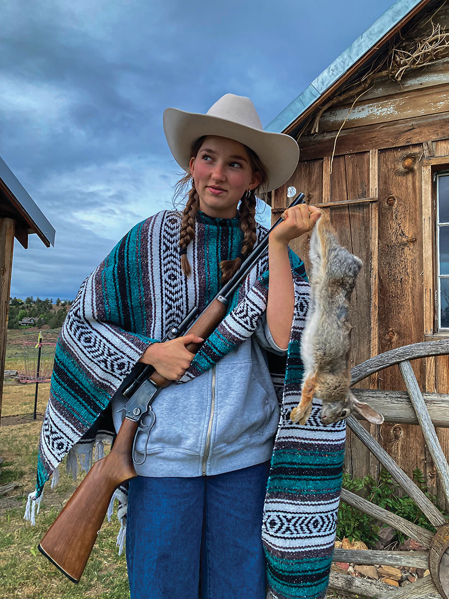 This teenaged hunter borrowed her mom’s blanket for a poncho. Mom can always buy a new blanket, but a first time rabbit hunting, that’s worth remembering.